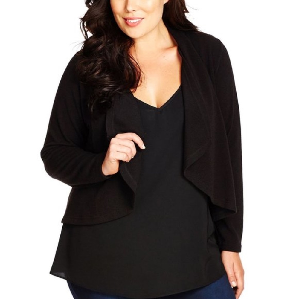 City Chic Fold Front Cardigan
